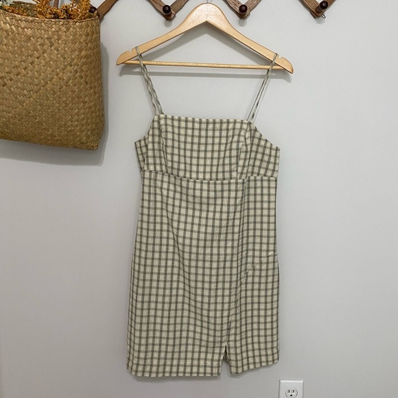 Topshop Beige Checkered Dress - Picture 1 of 6